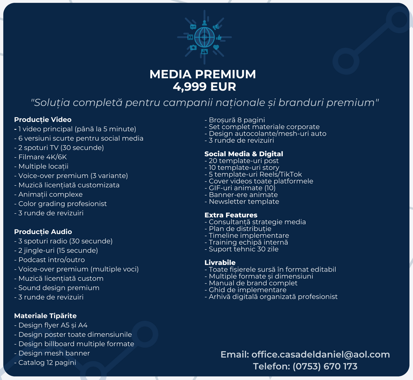 Servicii Productie Media si Materiale Publicitare Media Premium