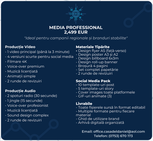 Servicii Productie Media si Materiale Publicitare Media Professional